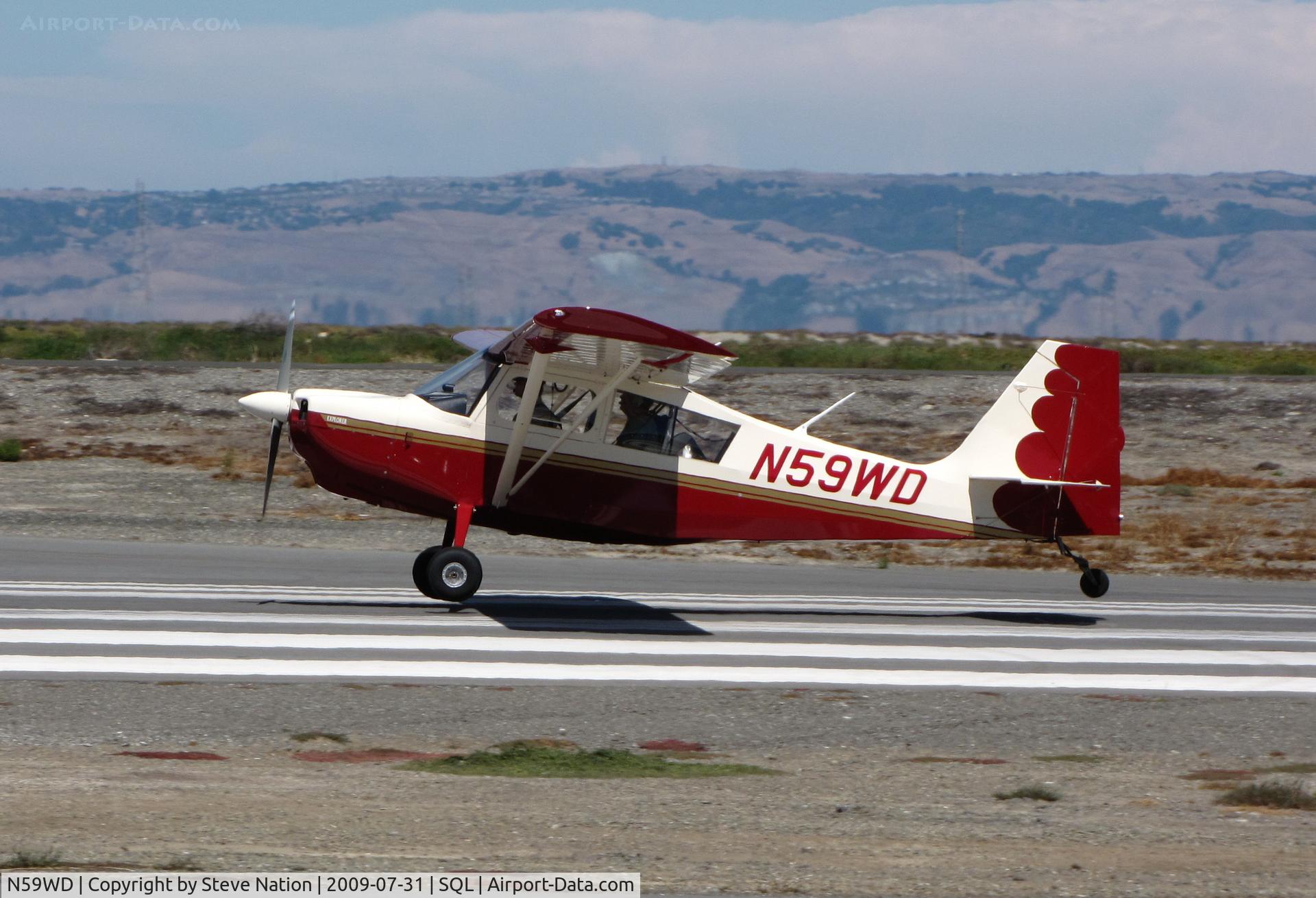 N59WD, 2007 American Champion 7GCBC C/N 1423-2007, 2007 American Champion Aircraft 7GCBC from nearby KPAO practicing touch-and-goes on windy day