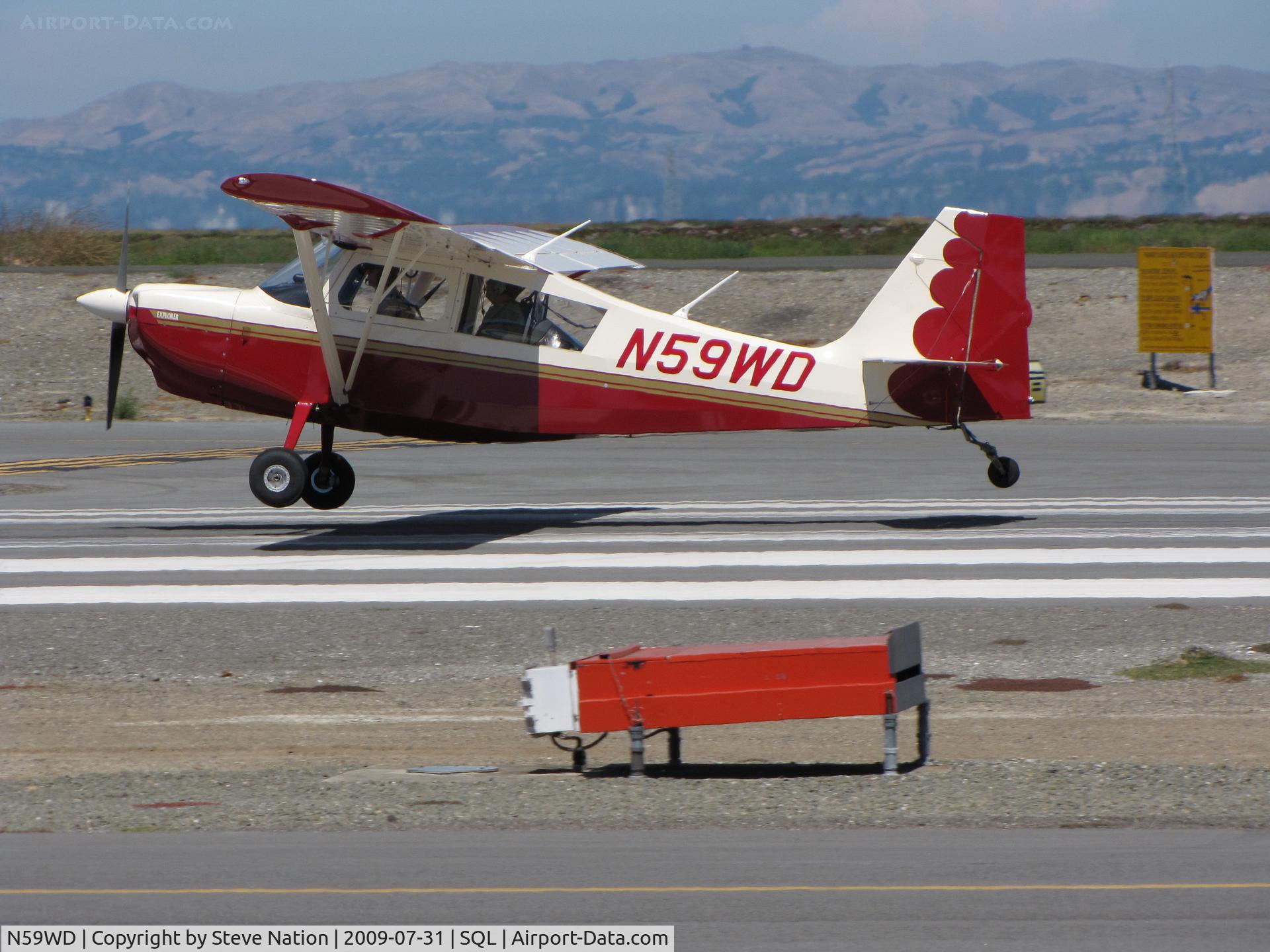 N59WD, 2007 American Champion 7GCBC C/N 1423-2007, 2007 American Champion Aircraft 7GCBC from nearby KPAO practicing touch-and-goes on windy day