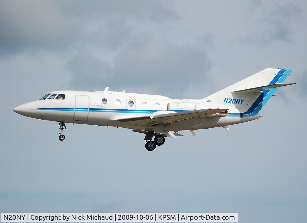N20NY, 1966 Dassault Falcon (Mystere) 20C C/N 61, Final for 34 at Pease