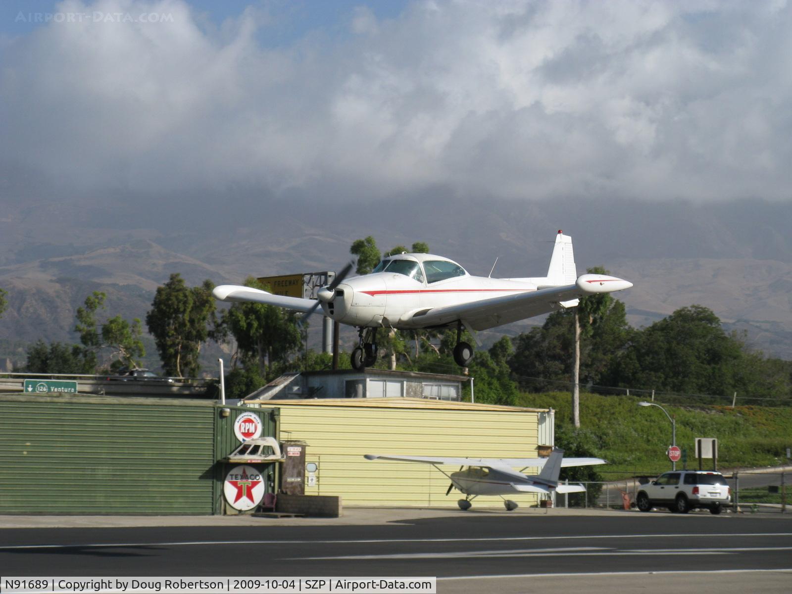 N91689, 1946 North American Navion (NA-145) C/N NAV-4-431, 1946 North American NAVION, Continental E225 upgrade, arriving from WHP to give Young Eagles rides, on short final for Rwy  22
