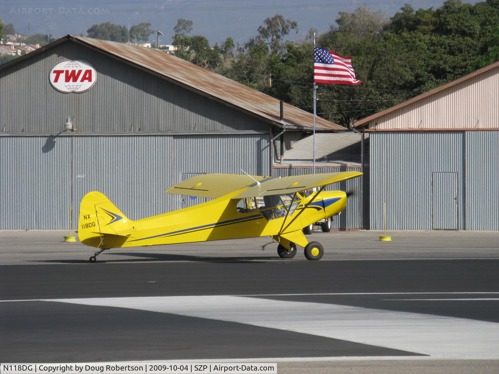 N118DG, 2008 Piper PA-18 Replica C/N 001, 2008 Ganzer XPA18, Continental O-200-A 100 Hp, taxi