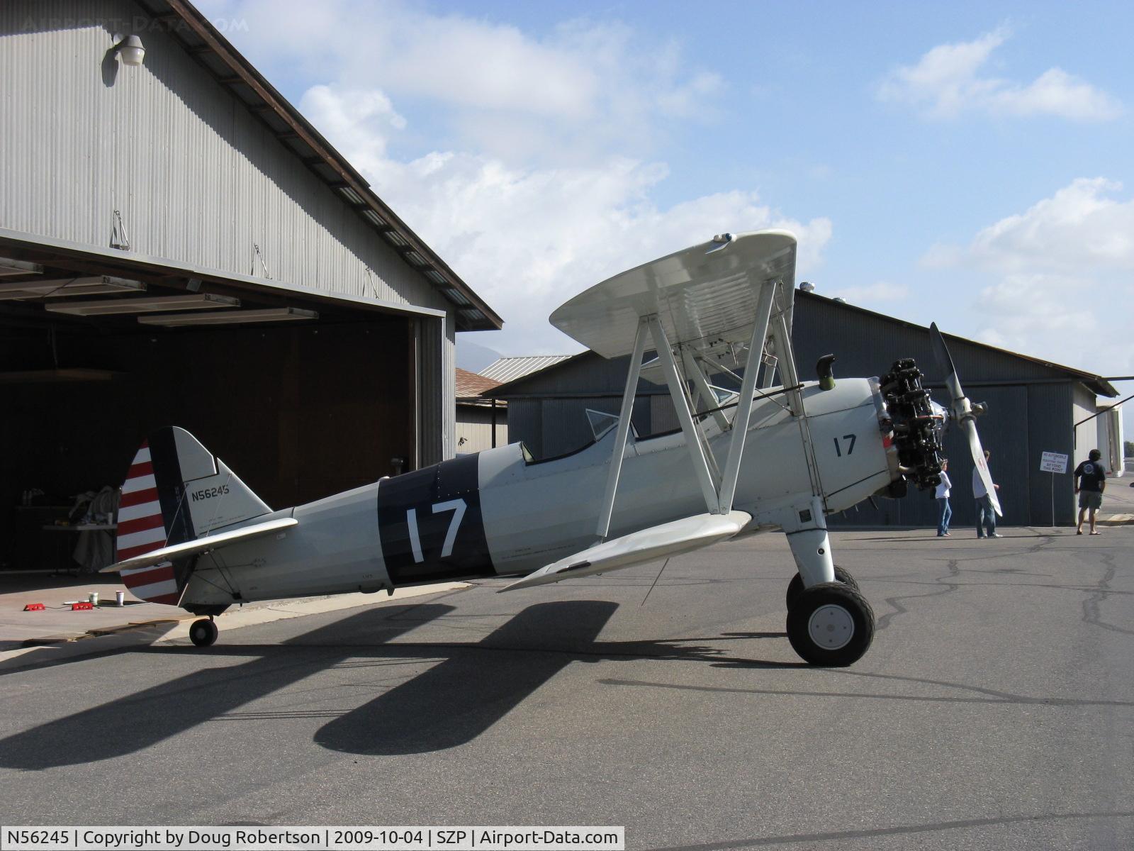 N56245, 1941 Boeing A75N1(PT17) C/N 75-4284, 1942 Boeing Stearman A75N1 (PT-17), Jacobs R755-B2M 275 Hp upgrade from original Continental W670 of 220 Hp
