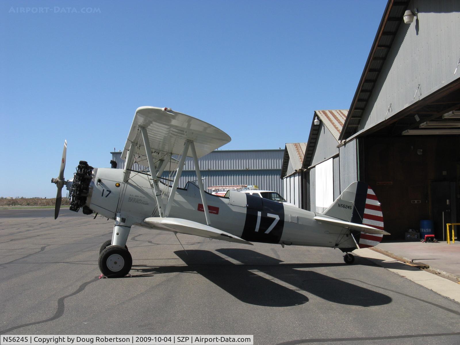 N56245, 1941 Boeing A75N1(PT17) C/N 75-4284, 1942 Boeing Stearman A75N1 (PT-17), Jacobs r755-B2M 275 Hp upgrade from original Continental W670 of 220 Hp