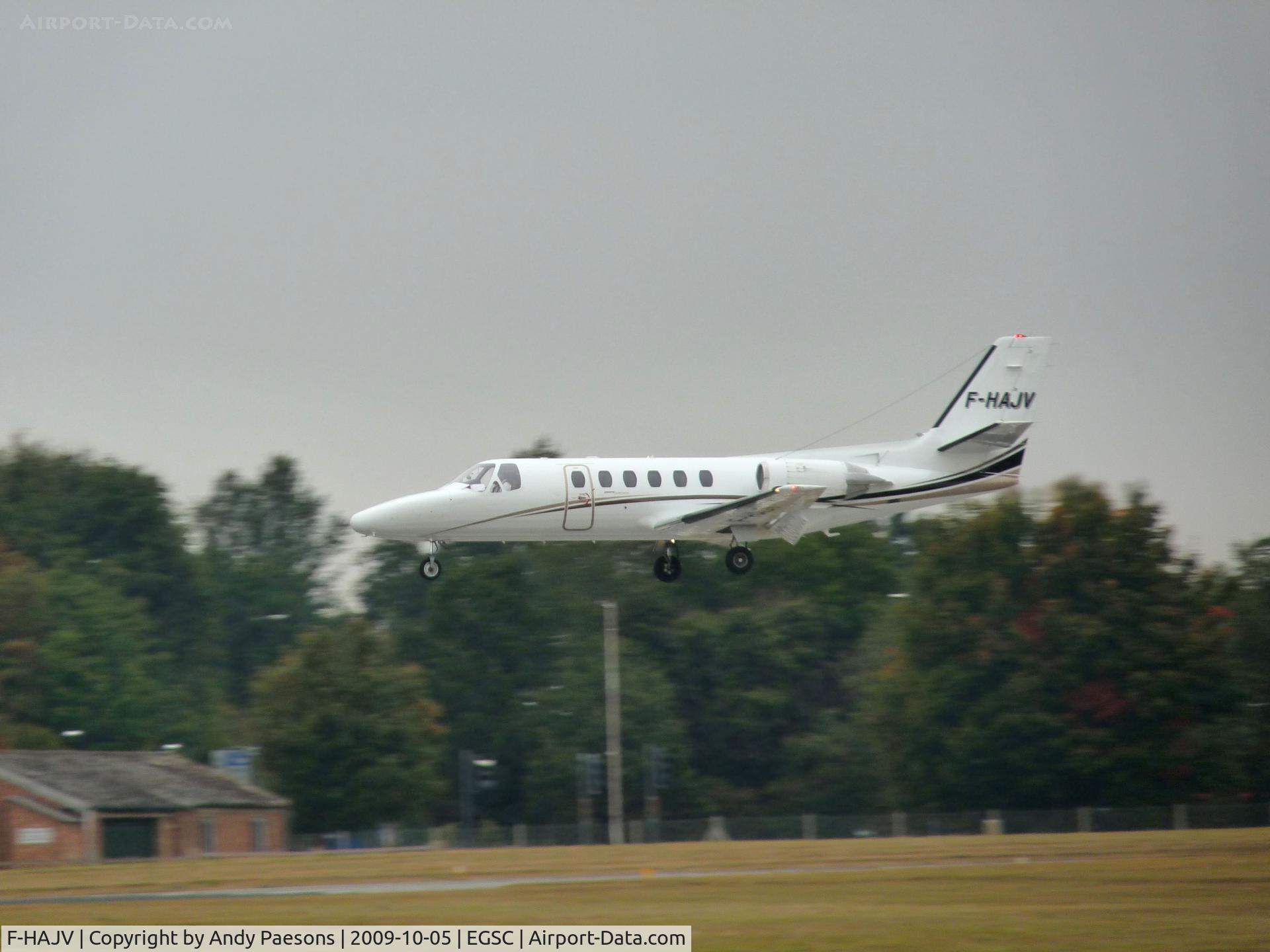 F-HAJV, 1989 Cessna 550 Citation II C/N 550-0622, Arriving at Cambridge