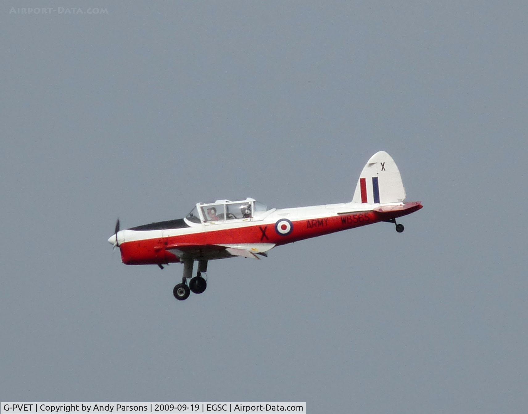 G-PVET, 1950 De Havilland DHC-1 Chipmunk T.10 C/N C1/0017, Arriving at Cambridge