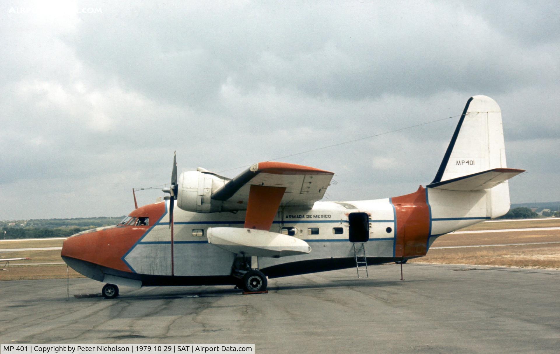 MP-401, Grumman CSR-110 Albatross C/N G-454, Mexican Navy Albatross as seen at San Antonio in October 1979.
