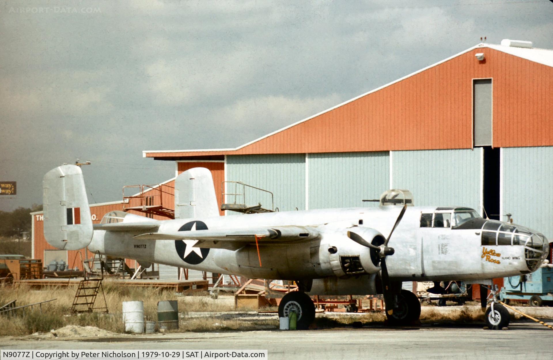 N9077Z, 1943 North American TB-25N Mitchell C/N 108-34881, TB-25N Mitchell named Yellow Rose as seen at San Antonio in October 1979.