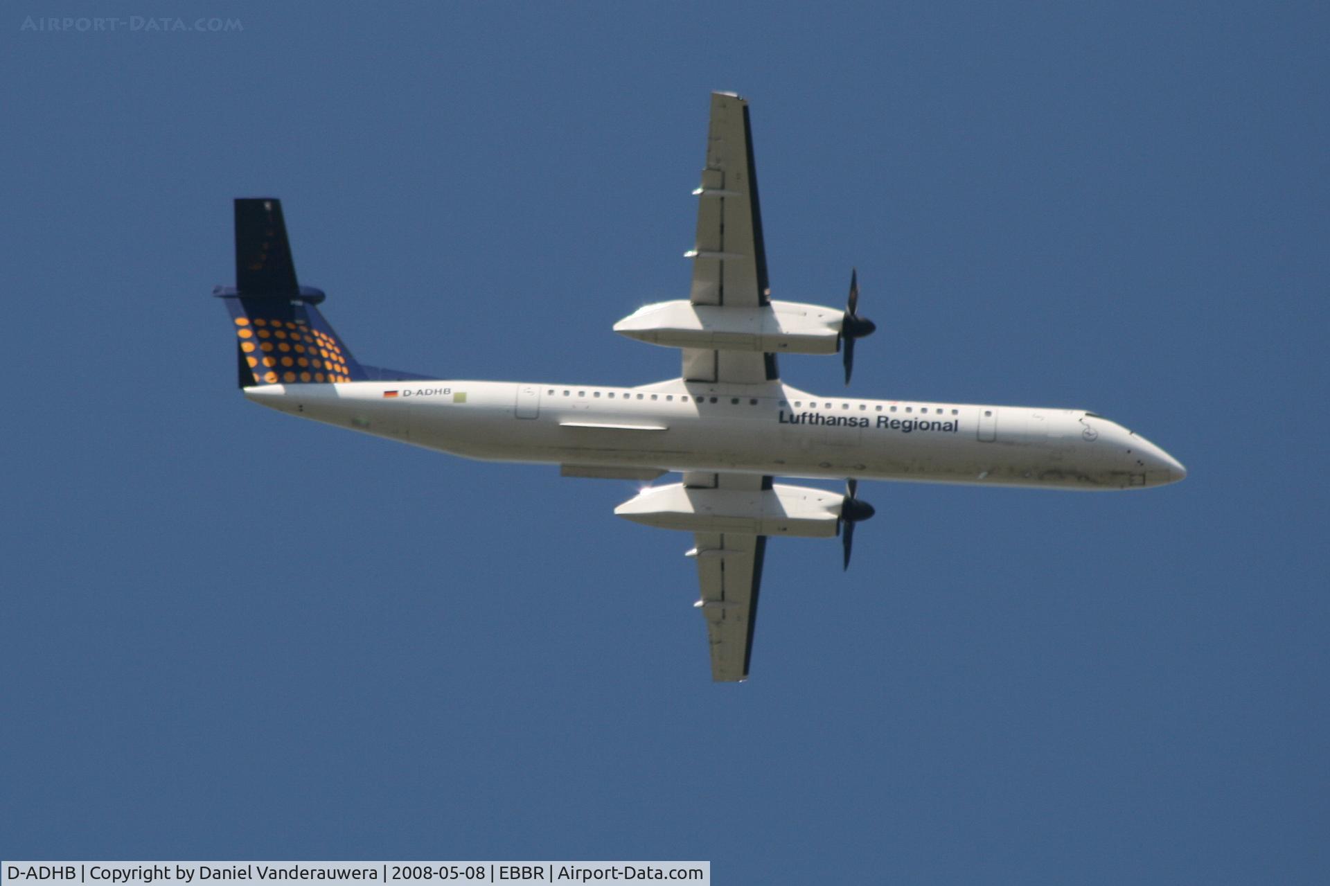 D-ADHB, 2001 De Havilland Canada DHC-8-402Q Dash 8 C/N 4029, Approach to rwy 07R