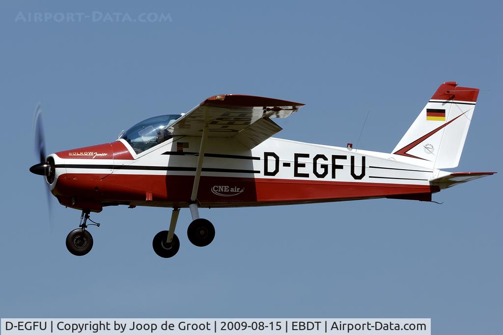 D-EGFU, 1966 Bolkow Bo-208C Junior C/N 640, landing at Diest for the Old-timer fly-in.