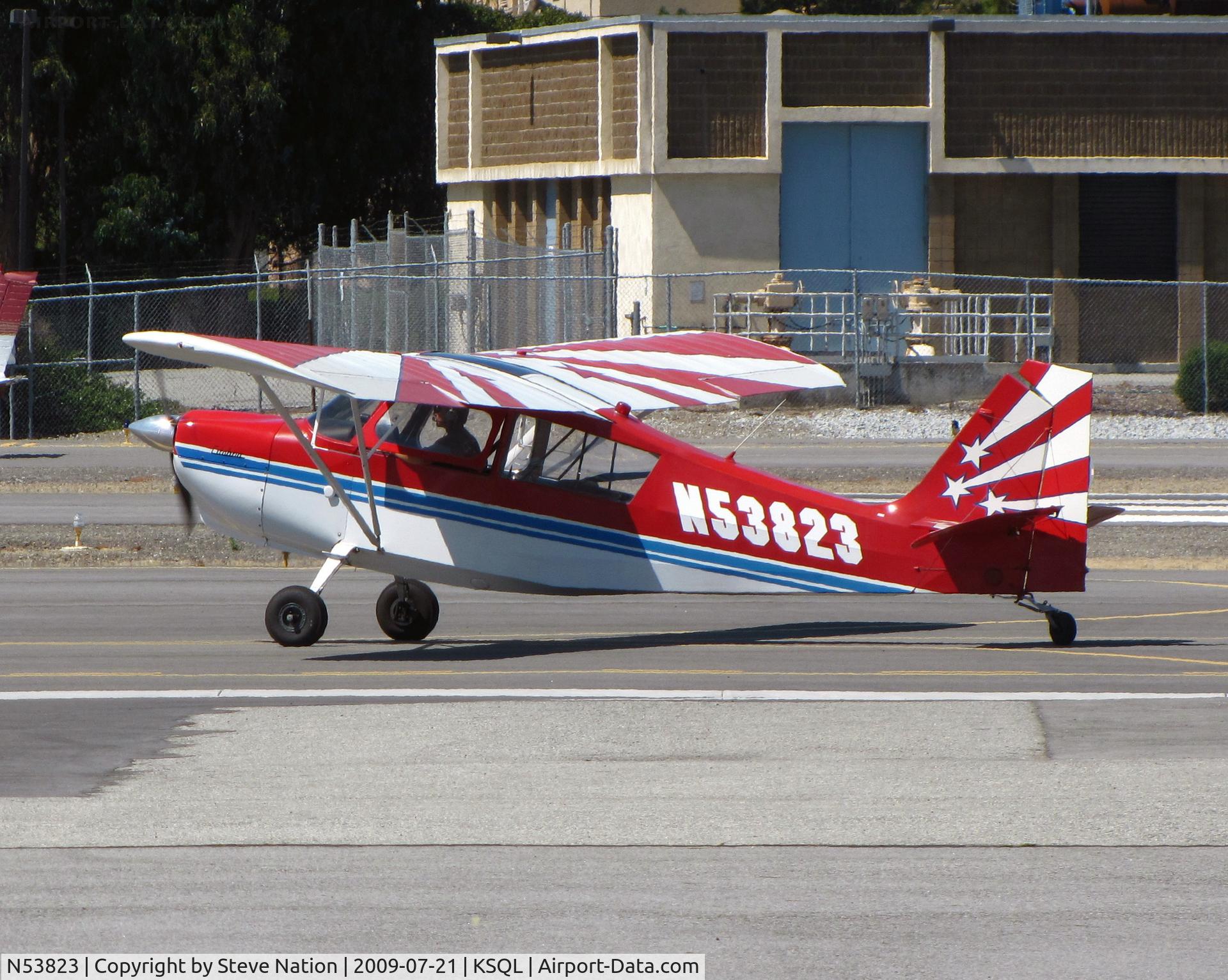 N53823, 1975 Bellanca 7ECA Citabria C/N 1126-76, 1975 Bellanca 7ECA taxiing out for short 5 minute flight to KPAO and home!
