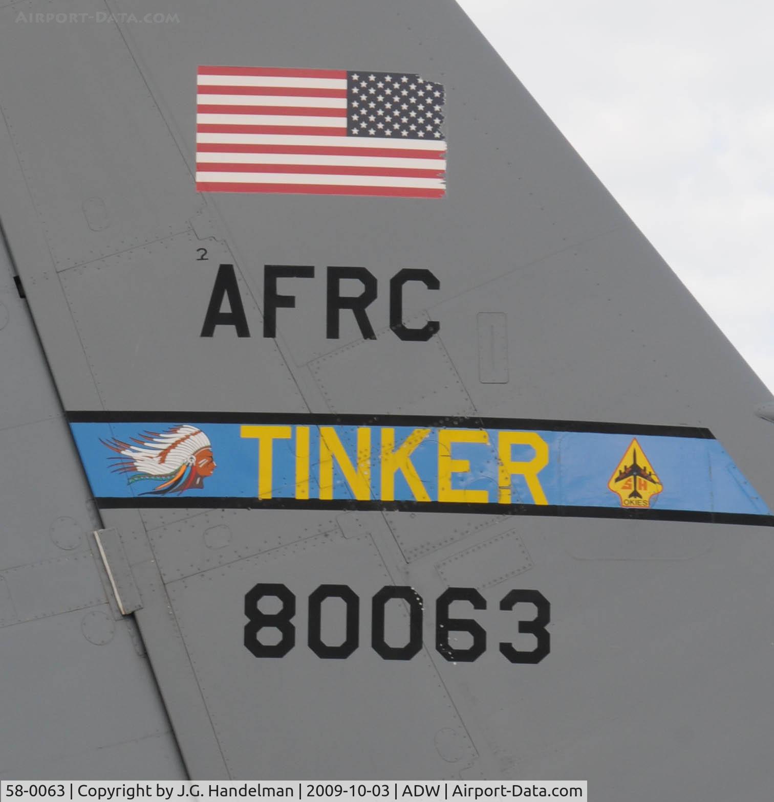 58-0063, 1958 Boeing KC-135R Stratotanker C/N 17808, at NAF Washington