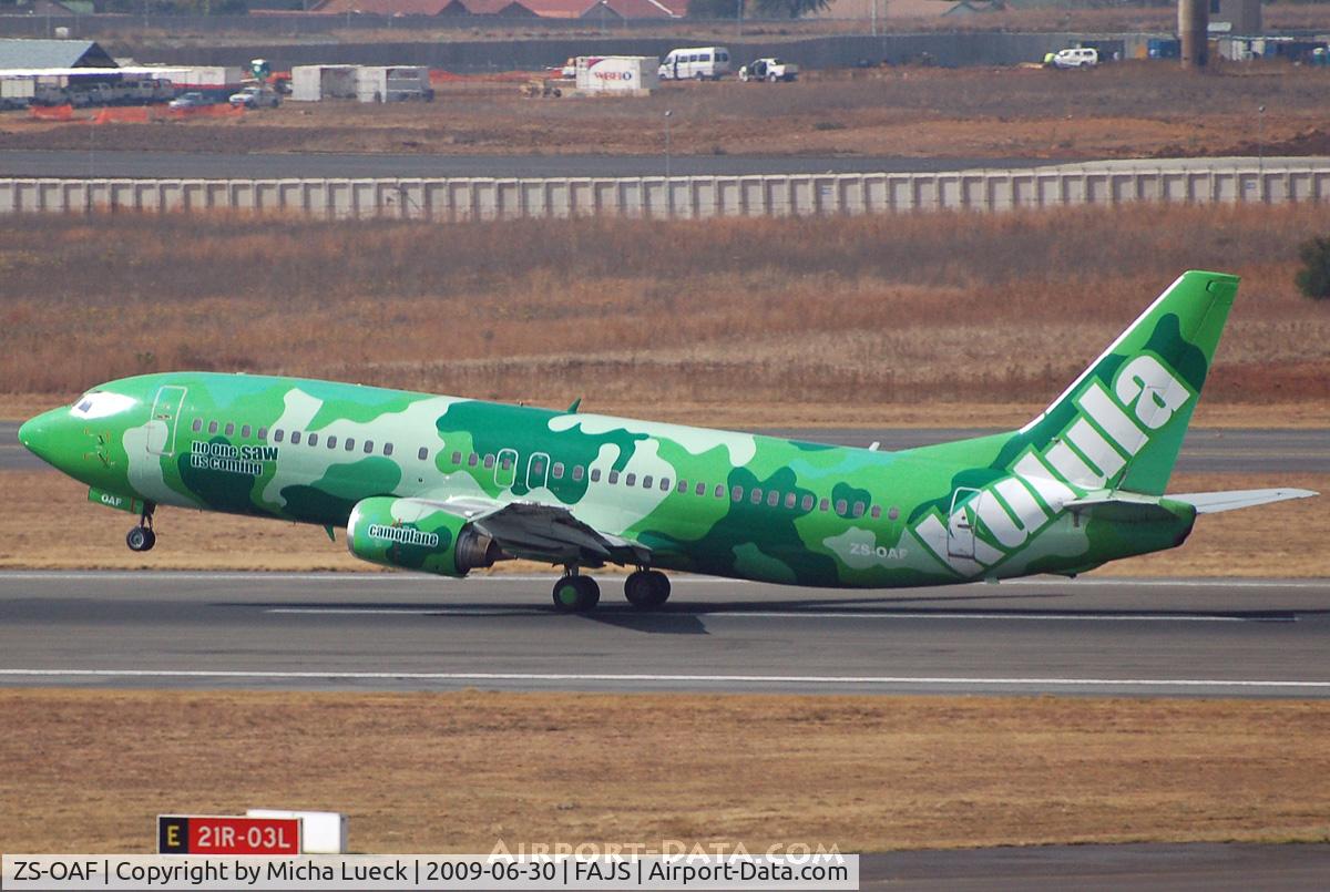 ZS-OAF, 1991 Boeing 737-4S3 C/N 25116, At Jo'burg