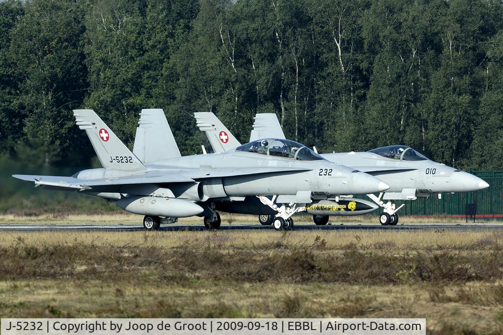 J-5232, 1996 McDonnell Douglas F/A-18D Hornet C/N 1308, J-5232 and J-5010 ready for departure