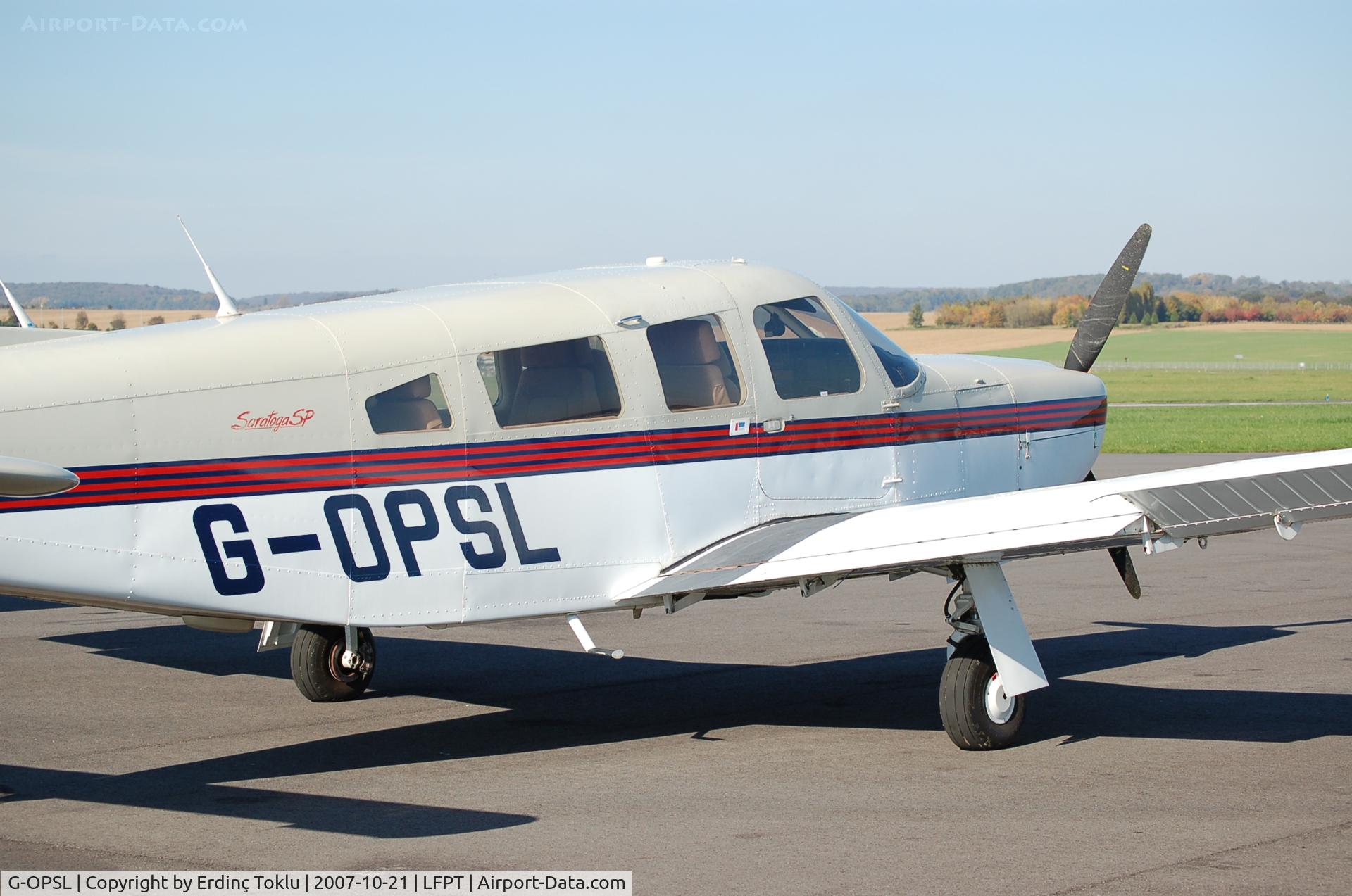 G-OPSL, 1980 Piper PA-32R-301 Saratoga SP C/N 32R-8013085, Seen at Pontoise (Rugby World Cup Final)