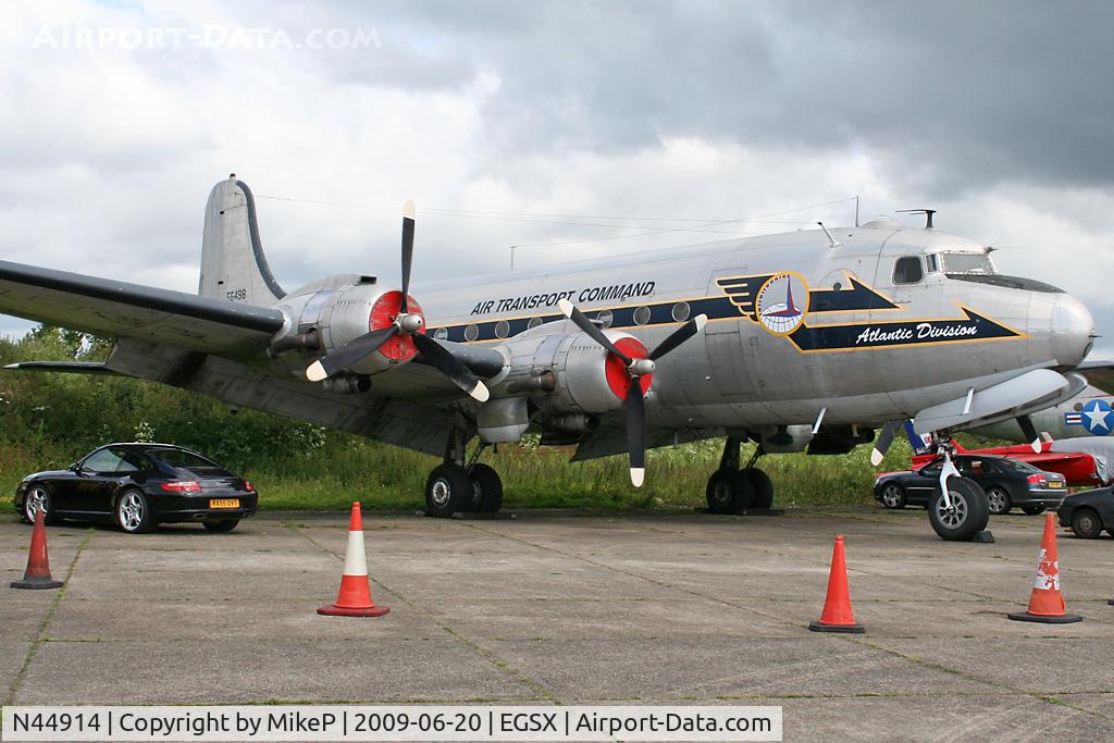 N44914, 1945 Douglas C-54Q-1-DC Skymaster (DC-4A) C/N 10630, Long term North Weald resident having touched down in 2002.