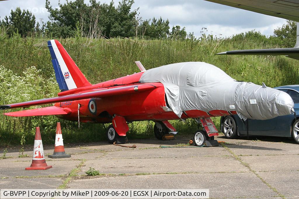 G-BVPP, 1963 Hawker Siddeley Gnat T.1 C/N FL536, Seen in ex Red Arrows colours.