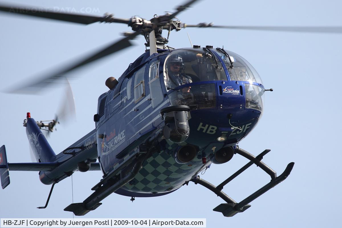 HB-ZJF, 1971 MBB Bo-105CBS-4 C/N S-13, Red Bull Air Race Barcelona 2009 - Messerschmitt BO105 S