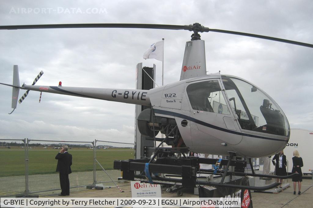 G-BYIE, 1999 Robinson R22 Beta C/N 2933, Exhibited at HeliTech 2009 at Duxford