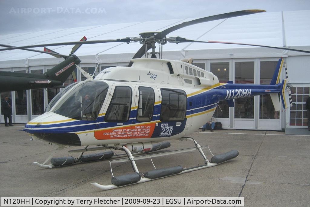 N120HH, 2005 Bell 407 C/N 53661, Exhibited at HeliTech 2009 at Duxford