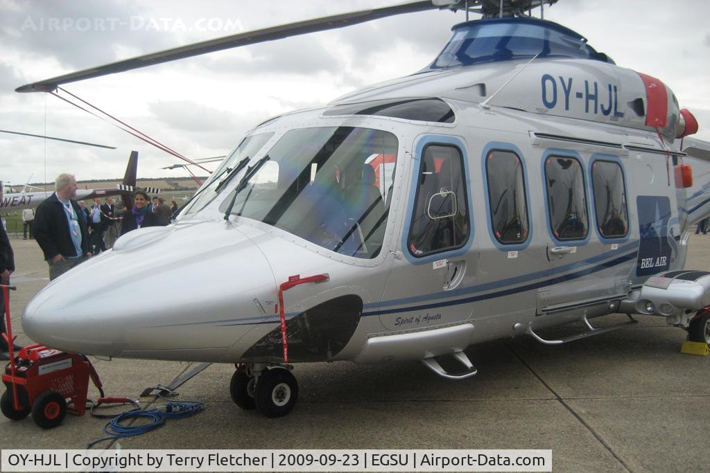 OY-HJL, 2009 AgustaWestland AW-139 C/N 31245, Exhibited at HeliTech 2009 at Duxford
