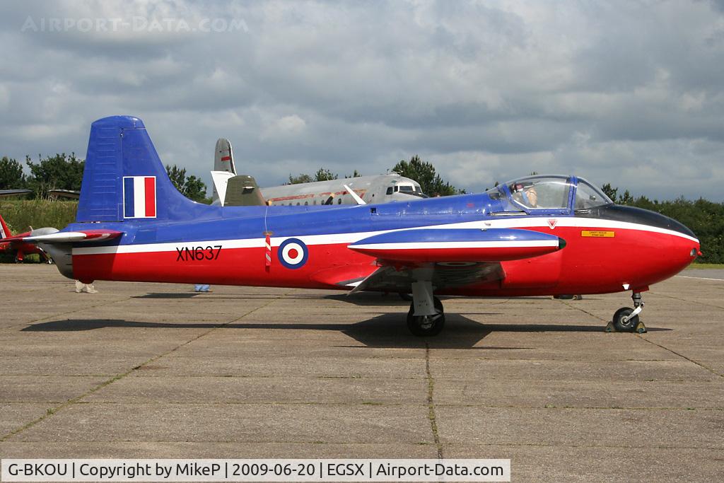 G-BKOU, 1961 Hunting P-84 Jet Provost T.3 C/N PAC/W/13901, ex RAF JP dating from 1961.
