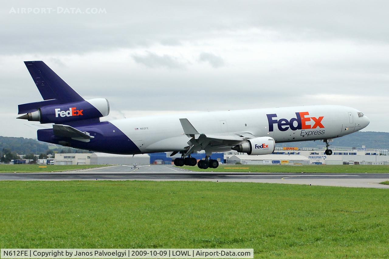 N612FE, 1993 McDonnell Douglas MD-11F C/N 48605, FedEx Express McDonnell Douglas MD-11F touchdown in LOWL/LNZ