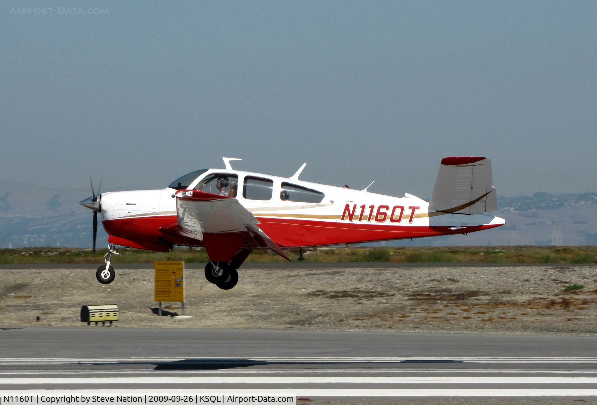 N1160T, 1976 Beech V35B Bonanza C/N D-9928, Locally-based 1976 Beech V35B returning from flight to southern California