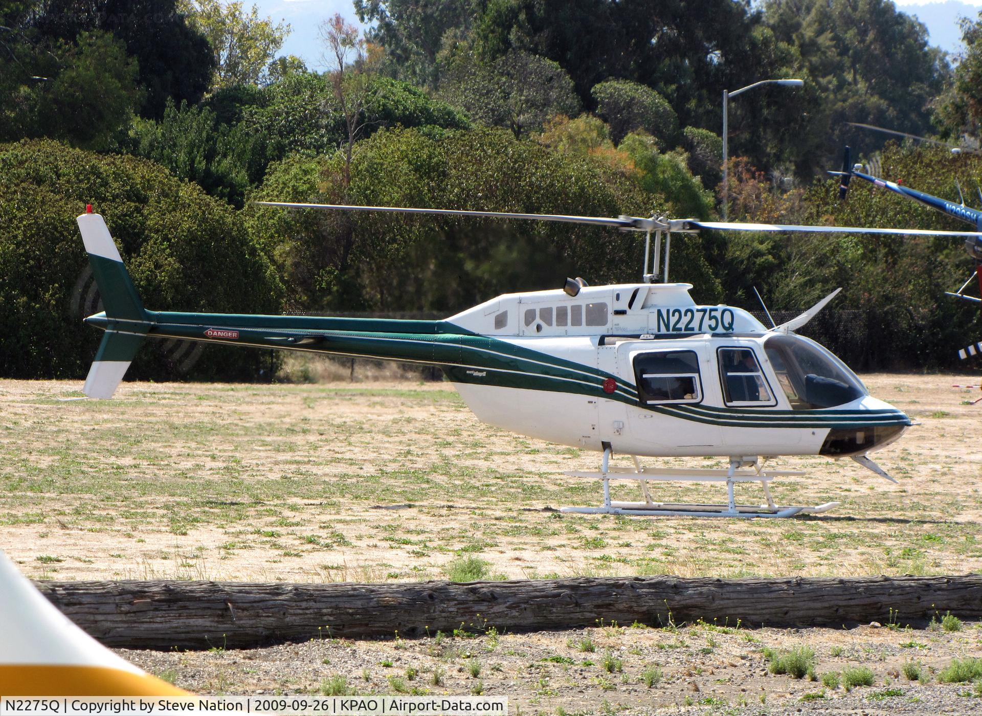 N2275Q, 1982 Bell 206B JetRanger III C/N 3625, Sierra Bravo Aviation 1982 Bell 206B on quick stop at KPAO