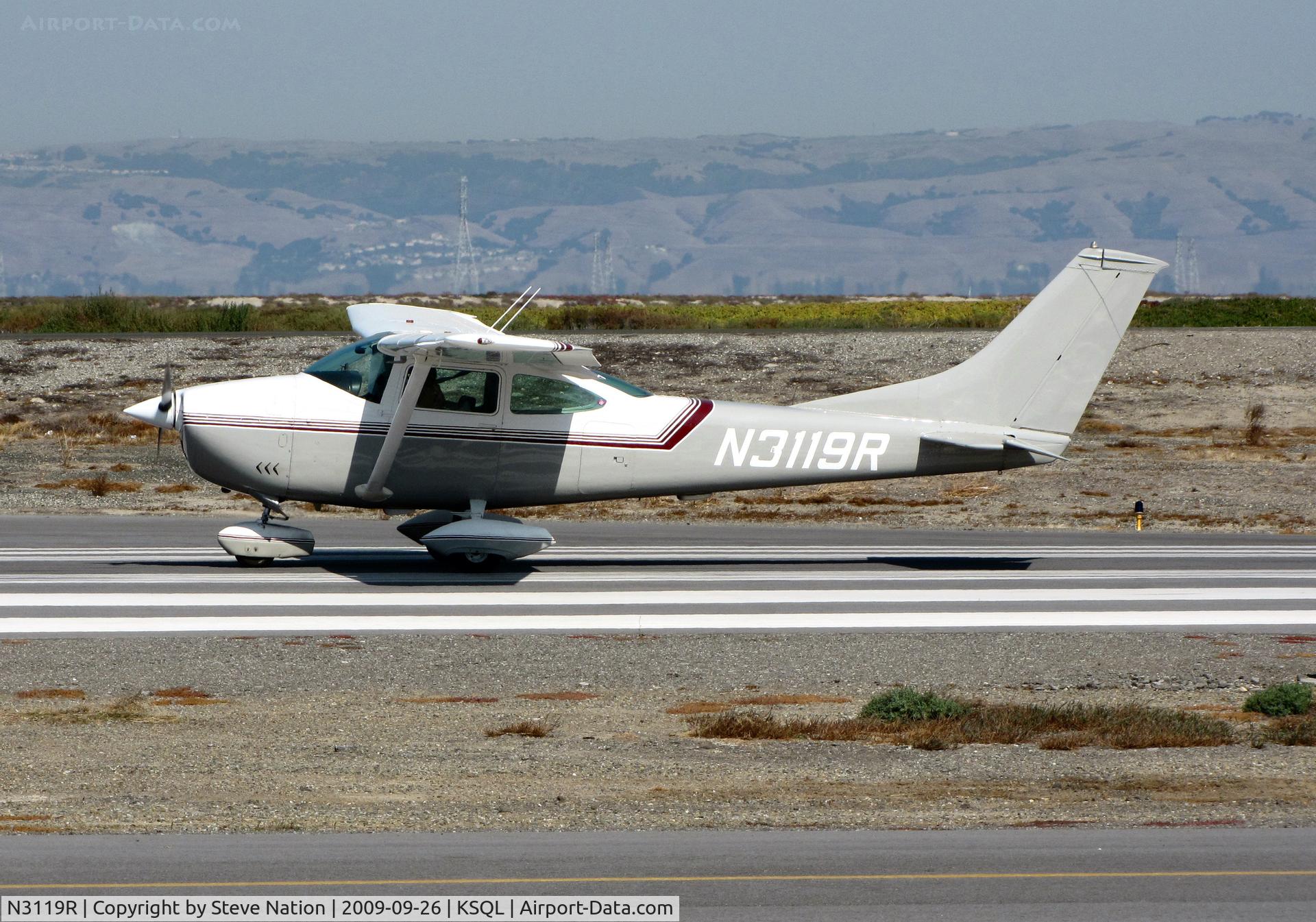 N3119R, 1967 Cessna 182L Skylane C/N 18258519, Locally-based 1967 Cessna 182L taking-off for training flight