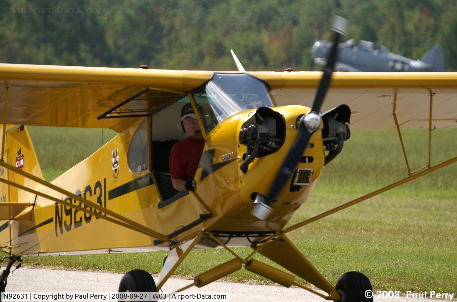 N92631, 1946 Piper J3C-65 Cub C/N 17002, Come on down!