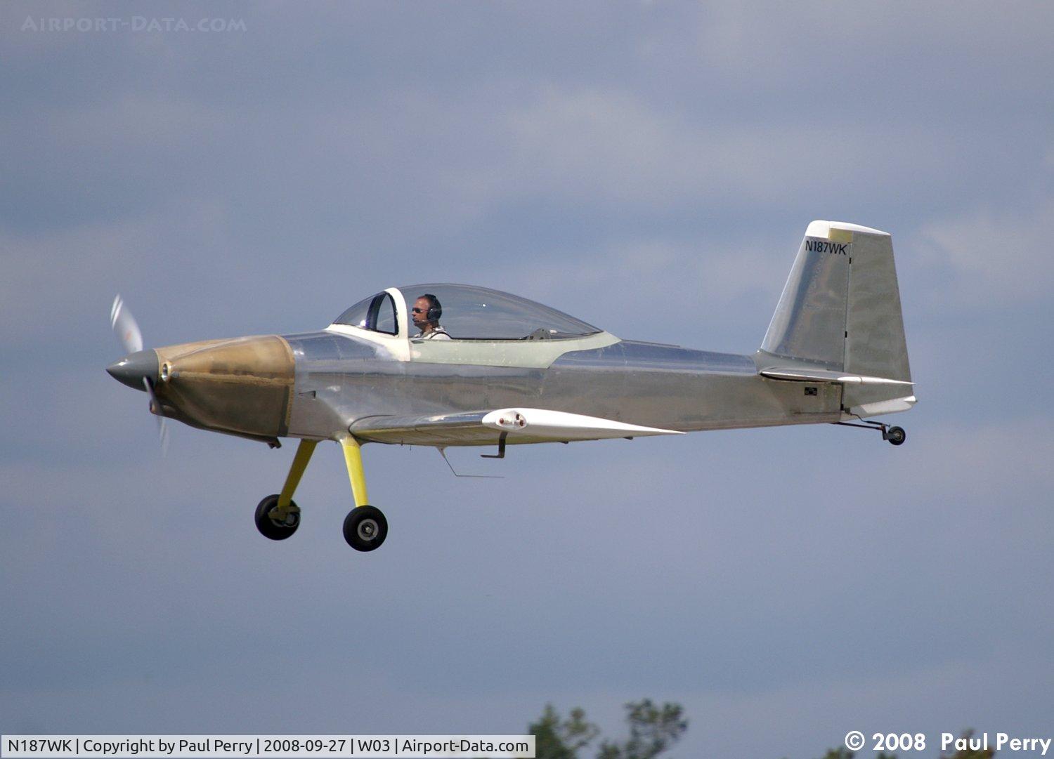 N187WK, 2008 Vans RV-8 C/N 82433, Departing Wilson after the Fly-in