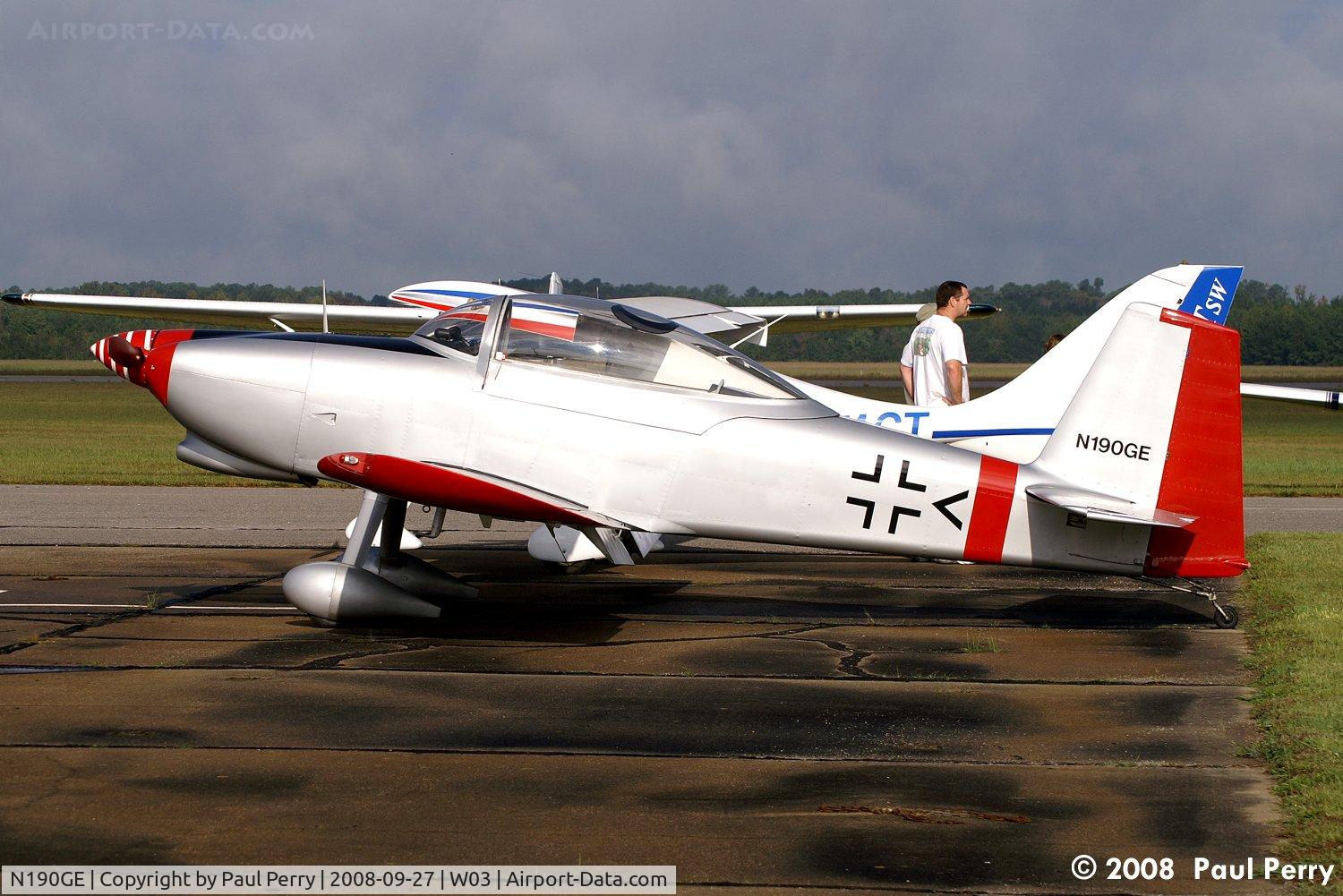 N190GE, 2005 Vans RV-8 C/N 81689, Bright view of the Luftwaffe inspired markings