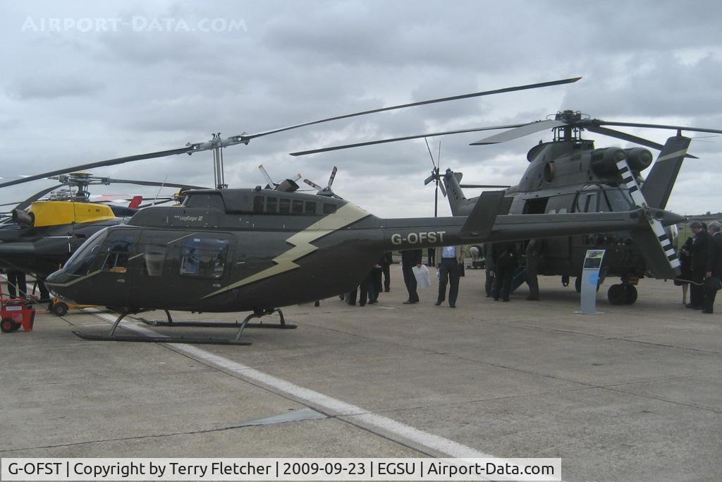 G-OFST, 1989 Bell 206L-3 LongRanger III C/N 51300, Exhibited at HeliTech 2009 at Duxford