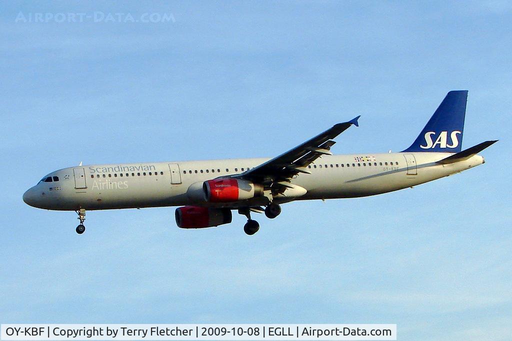 OY-KBF, 2002 Airbus A321-232 C/N 1807, SAS A321 at LHR