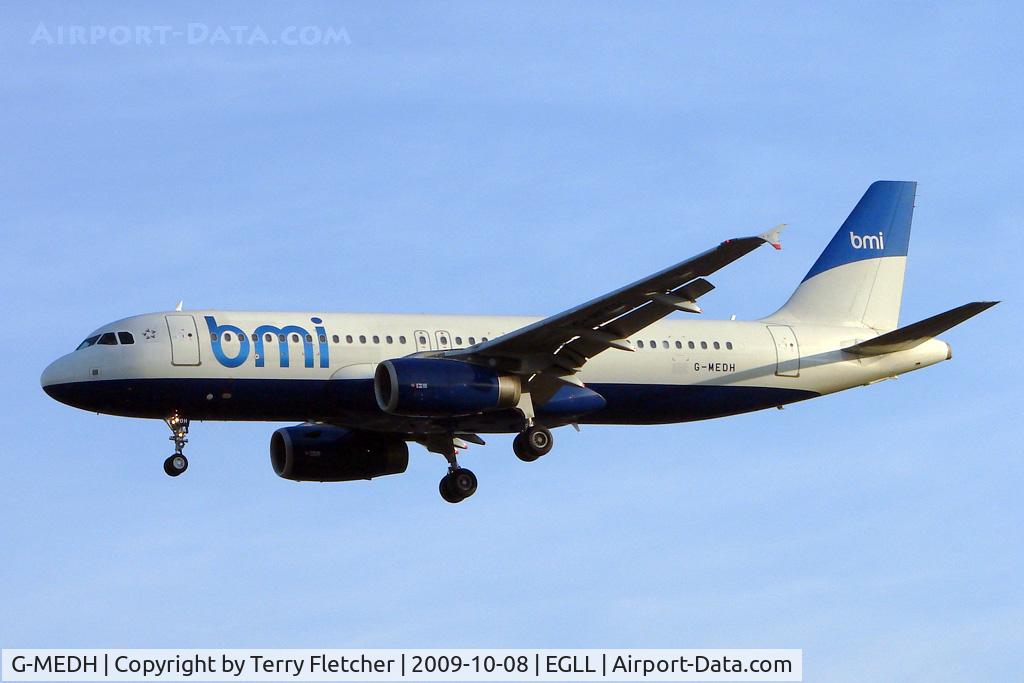 G-MEDH, 2003 Airbus A320-232 C/N 1922, BMI A320 at LHR