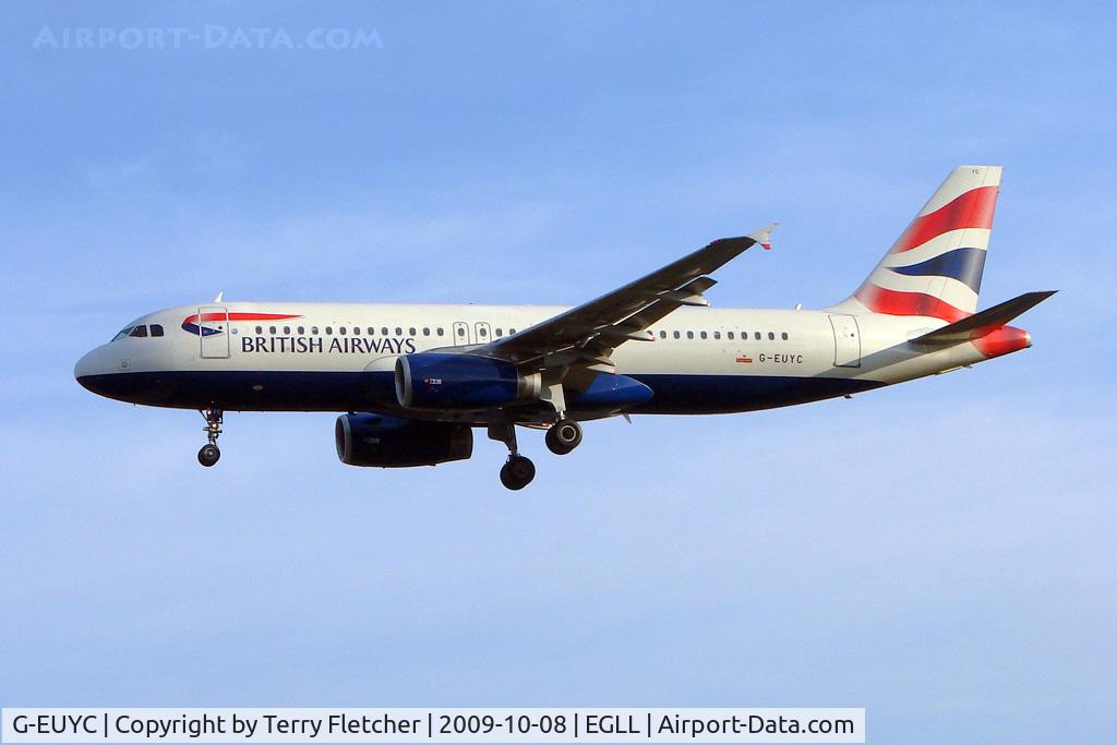 G-EUYC, 2008 Airbus A320-232 C/N 3721, BA A320 at home base LHR
