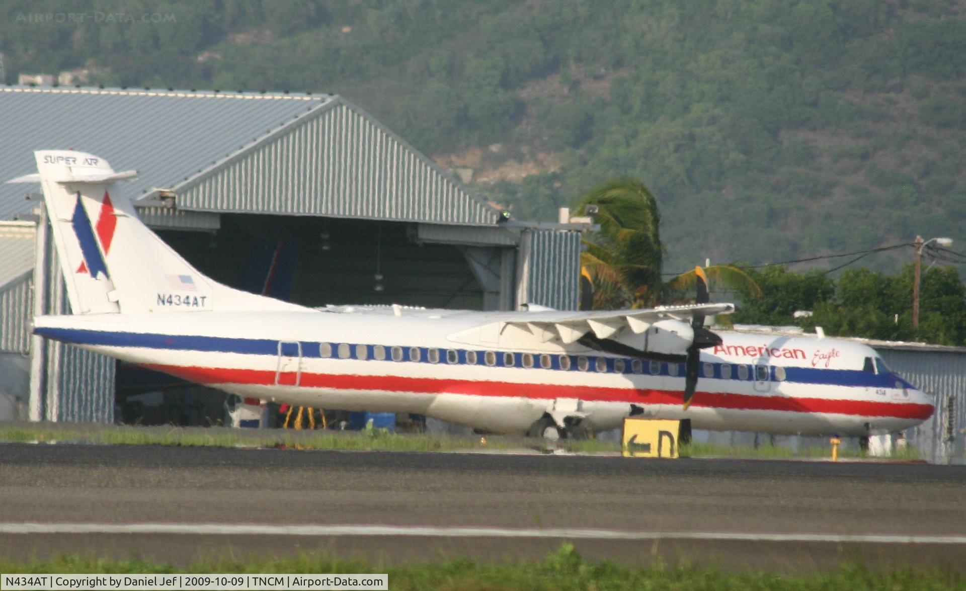 N434AT, 1994 ATR 72-212 C/N 434, Park just in front of the winair hanger for repairs on there engines