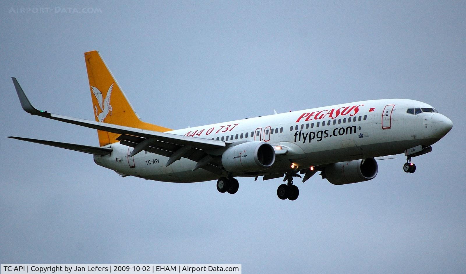 TC-API, 2002 Boeing 737-86N C/N 32732/1056, Pegasus in the Rain