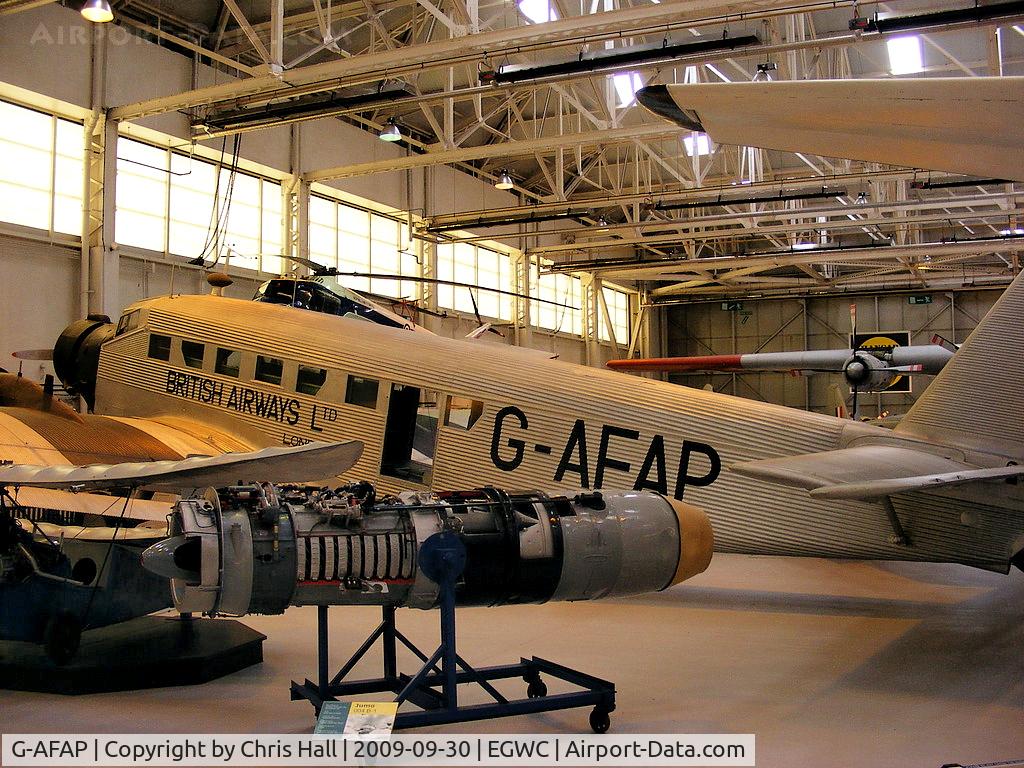 G-AFAP, Junkers (CASA) 352L (Ju-52) C/N 163, The Ju52/3m, flew in April 1932. Orders for this robust aircraft, which could carry seventeen passengers or eighteen troops, soon started coming in and included an order for three from the pre-war British Airways, whose colours this example is displayed