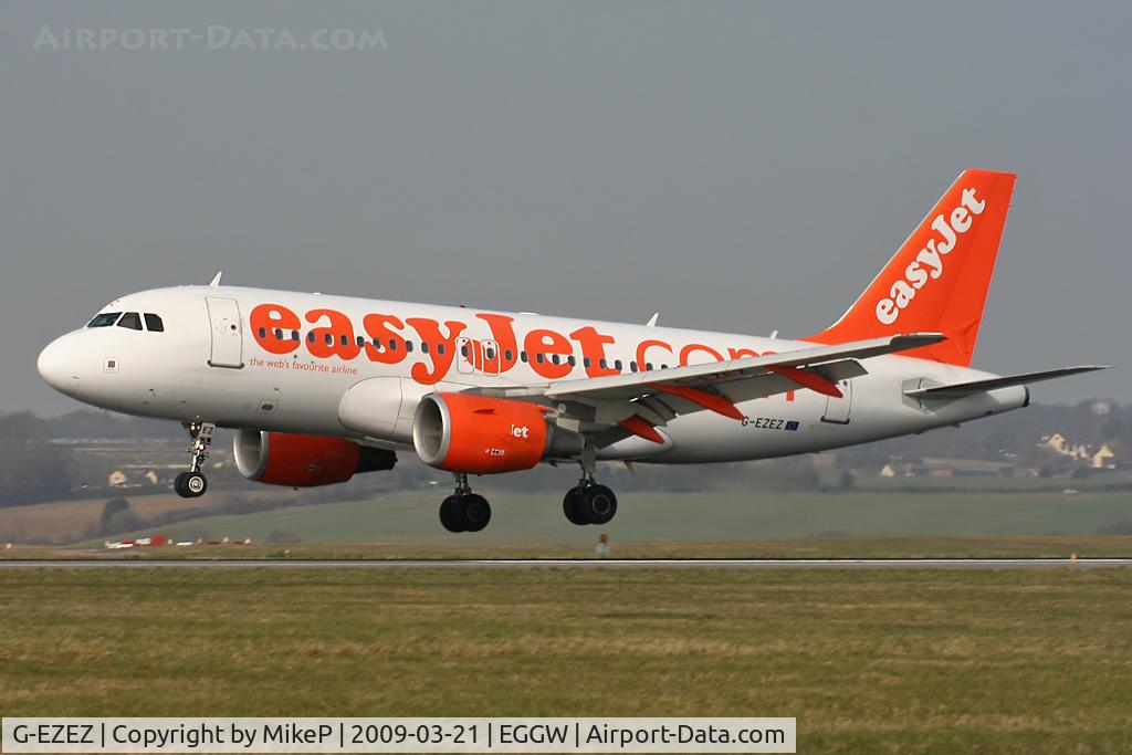 G-EZEZ, 2004 Airbus A319-111 C/N 2360, Arrival on Runway 26.