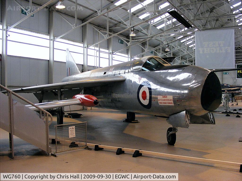 WG760, 1954 English Electric P.1A C/N 95001, WG760, the first of the two prototypes, exceeded the speed of sound in level flight, achieving Mach 1.22