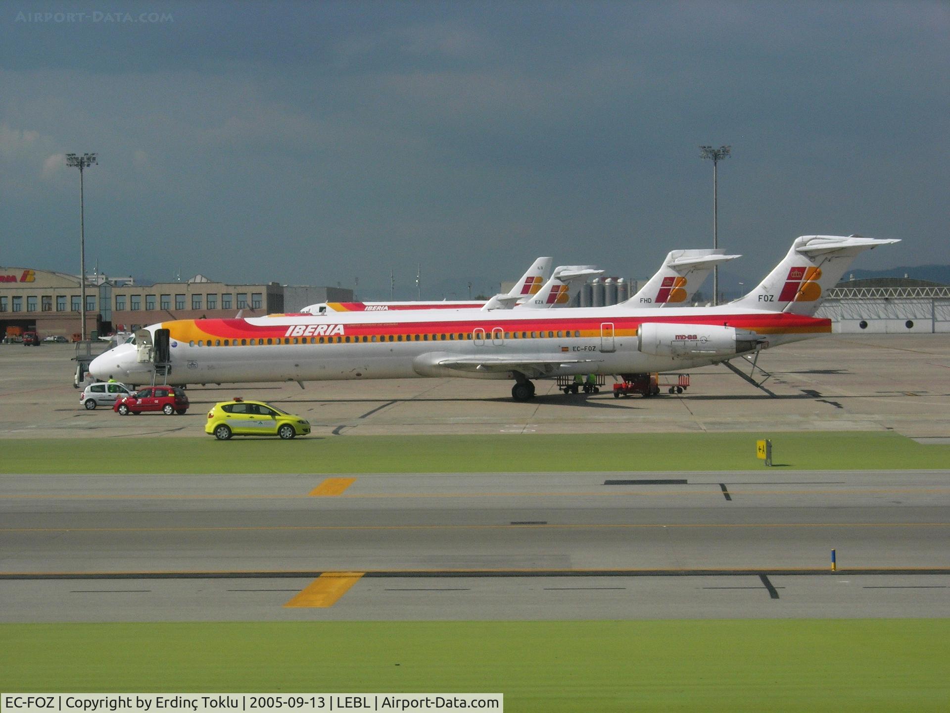 EC-FOZ, 1992 McDonnell Douglas MD-88 C/N 53308, Seen at Barcelona Intl. Airport