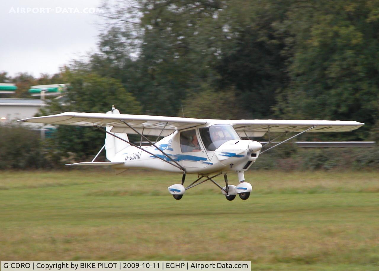 G-CDRO, 2005 Comco Ikarus C42 FB80 C/N 0507-6750, AIRBOURNE AVIATION IKARUS ABOUT TO TOUCH DOWN ON RWY 26
