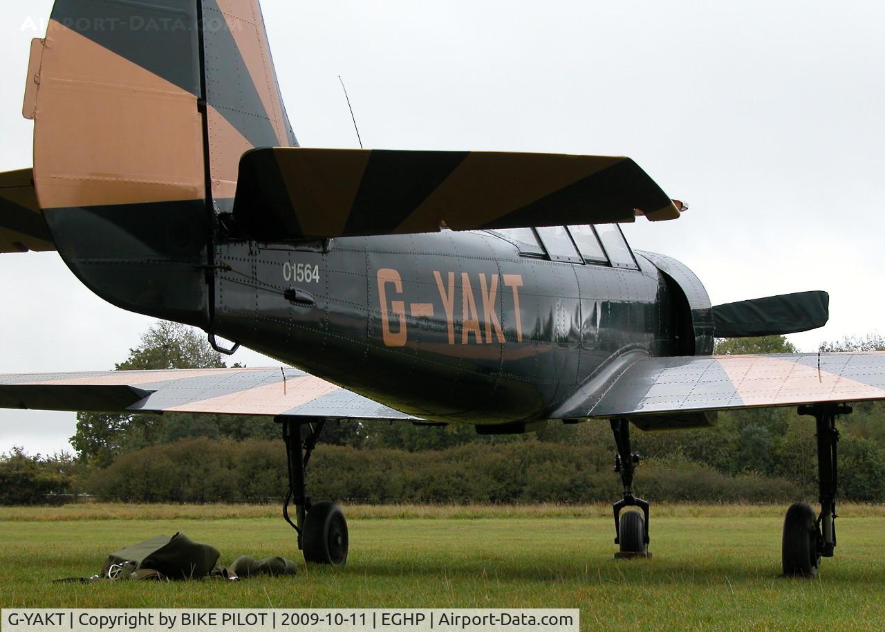 G-YAKT, 1989 Bacau Yak-52 C/N 8910302, SMART YAK-52 WITH C/N ON REAR FUSELAGE