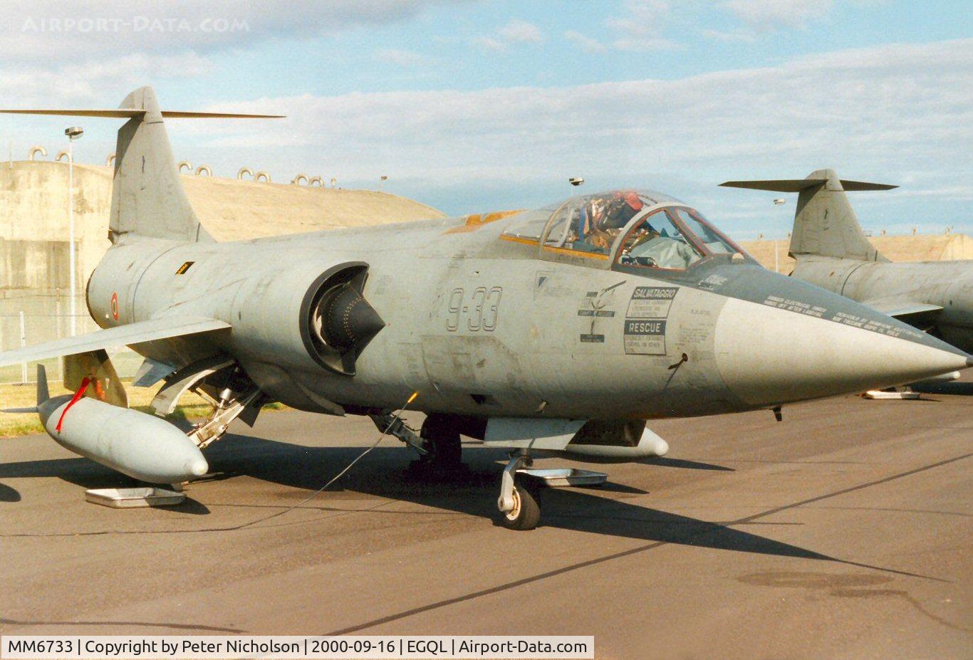 MM6733, Aeritalia F-104S-ASA-M Starfighter C/N 1033, F-104S ASA-M Starfighter, callsign India 6776 Alpha, of 9 Stormo Italian Air Force in the static park of the 2000 Leuchars Airshow.