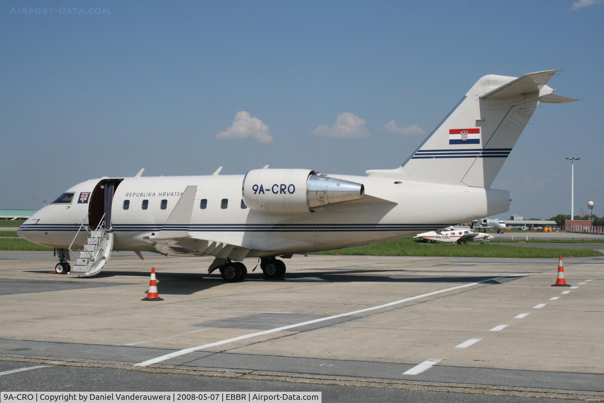 9A-CRO, 1996 Canadair Challenger 604 (CL-600-2B16) C/N 5322, parked on General Aviation apron