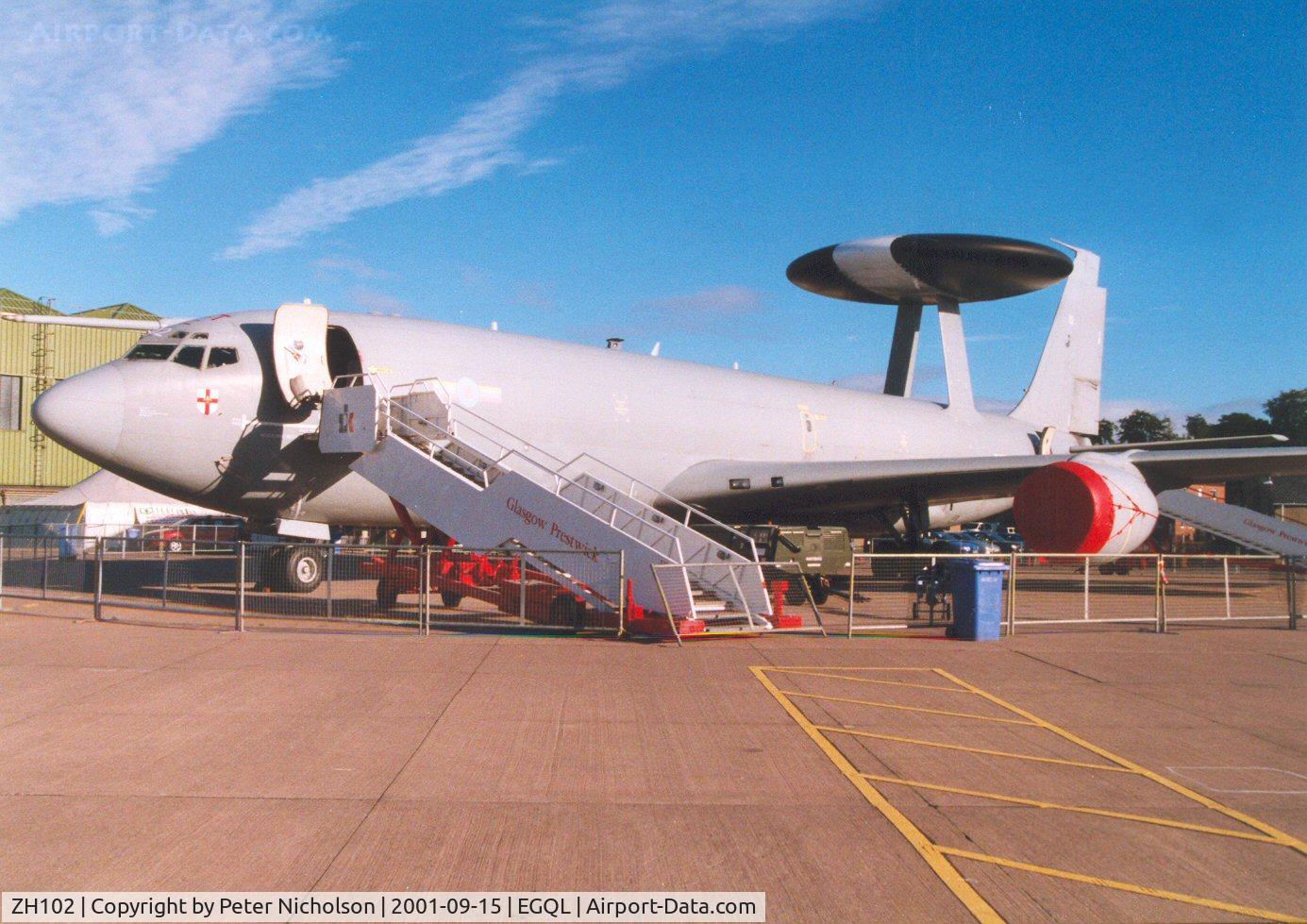 ZH102, 1990 Boeing E-3D Sentry AEW.1 C/N 24110, Sentry AEW.1, callsign Vulcan 23, of 8 Squadron on display at the 2001 Leuchars Airshow.