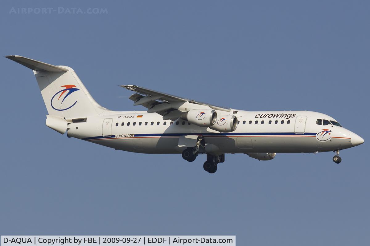 D-AQUA, 1988 British Aerospace BAe.146-300A C/N E3118, short final RW25R