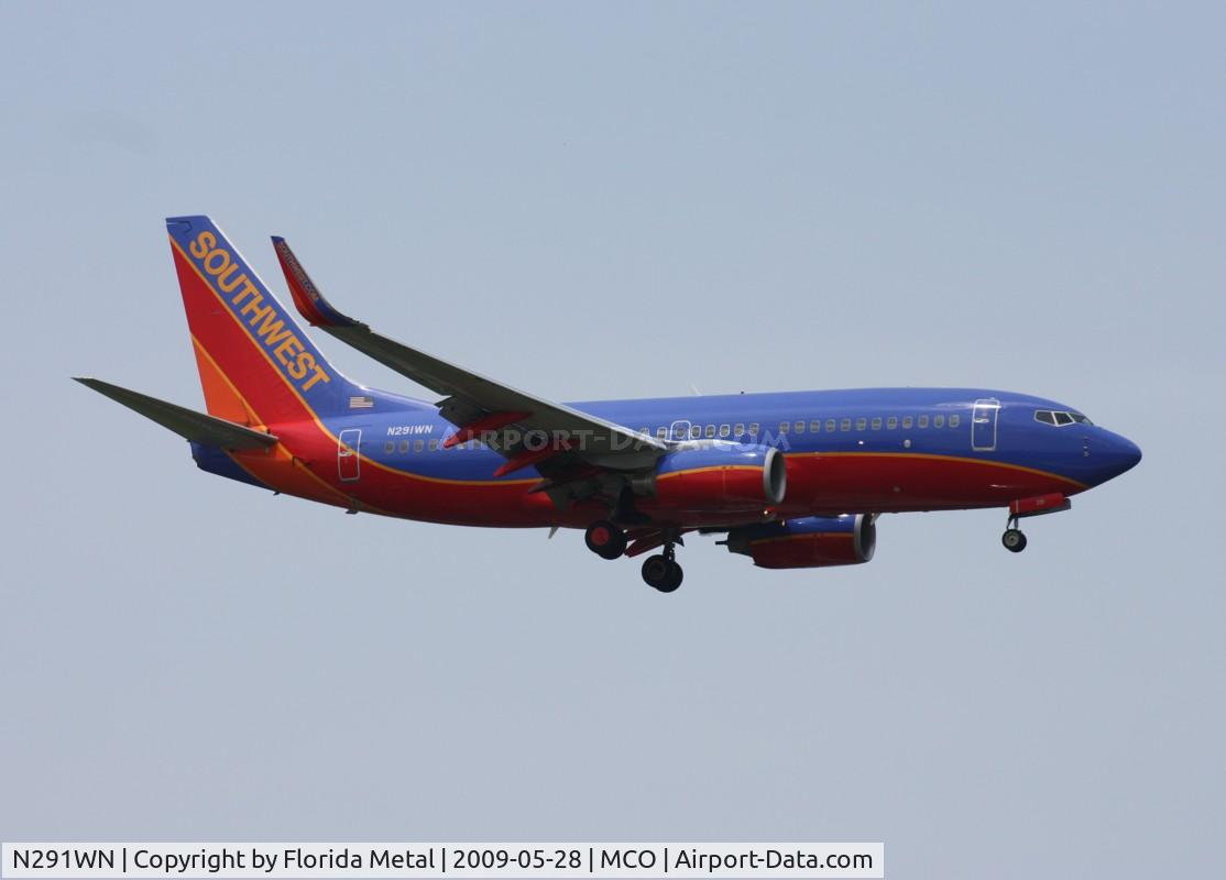 N291WN, 2007 Boeing 737-7H4 C/N 32539, Southwest 737-700
