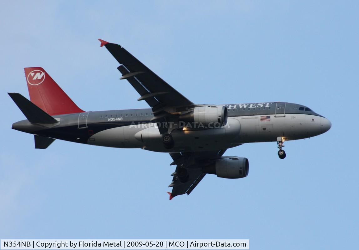 N354NB, 2002 Airbus A319-114 C/N 1833, Northwest A319